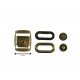 Black Leather + Brass Clasp Buckle Set (5 Set)