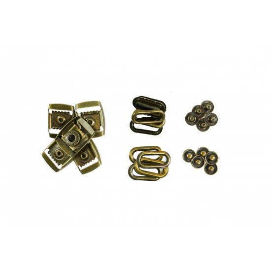 Brass Clasp Buckle Sets (5 Sets)