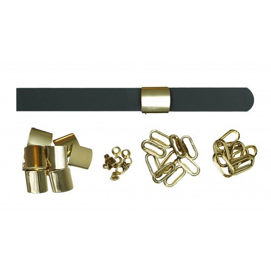 Black Leather + Gold Buckle Cap Making Kit (10 Kit)