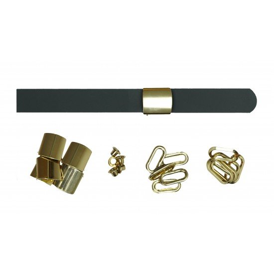 Black Leather + Gold Buckle Set (5 Set)