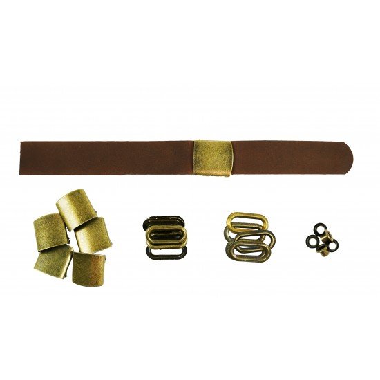 Brown Leather and Brass Buckle Cap Making Kit