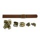 Brown Leather + Brass Clasp Buckle Set (5 Set)