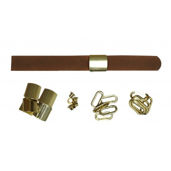 Brown Leather + Gold Buckle Cap Making Kit (5 Kit)