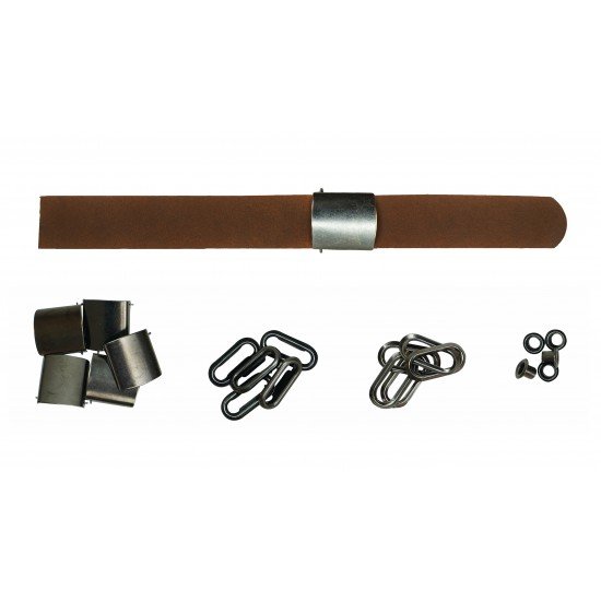 Brown Leather + Gun Metal Buckle Cap Making Kit (5 Kit)