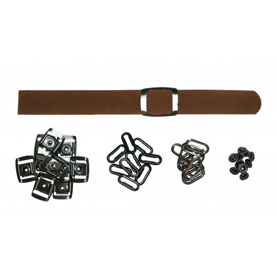 Brown Leather + Gun Metal Clasp Buckle Cap Making Kit (10 Kit)