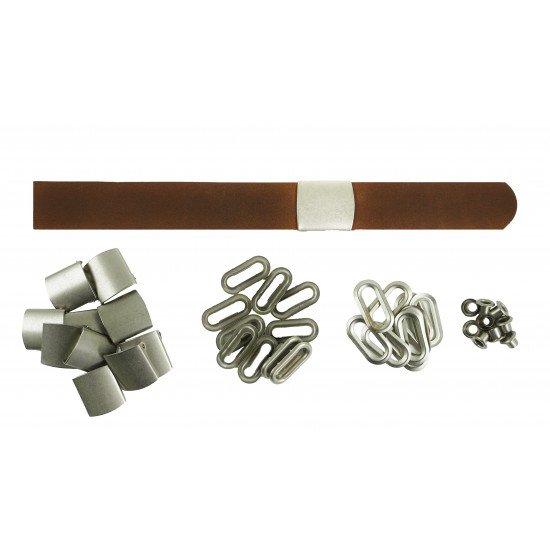 Brown Leather and Silver Buckle Cap Making Kit