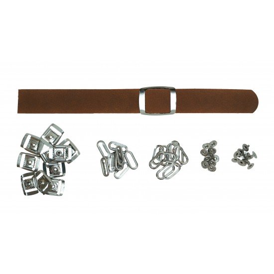 Brown Leather + Silver Clasp Buckle Cap Making Kit (10 Kit)