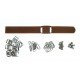 Black + Brown Leather + Silver Clasp Buckle Cap Making Kit (10 Kit)